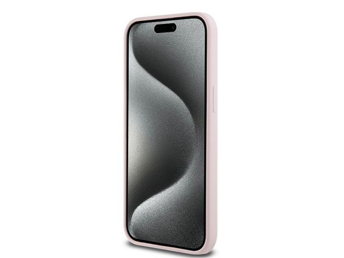 Funda de silicona Karl&Choupette MagSafe de Karl Lagerfeld para iPhone 15 Pro - Rosa