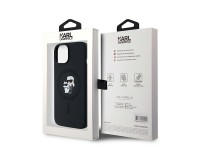 Funda de silicona Karl&Choupette MagSafe de Karl Lagerfeld para iPhone 15 Plus / 14 Plus - negra