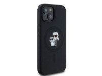 Funda de silicona Karl&Choupette MagSafe de Karl Lagerfeld para iPhone 15 Plus / 14 Plus - negra