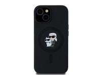 Funda de silicona Karl&Choupette MagSafe de Karl Lagerfeld para iPhone 15 Plus / 14 Plus - negra