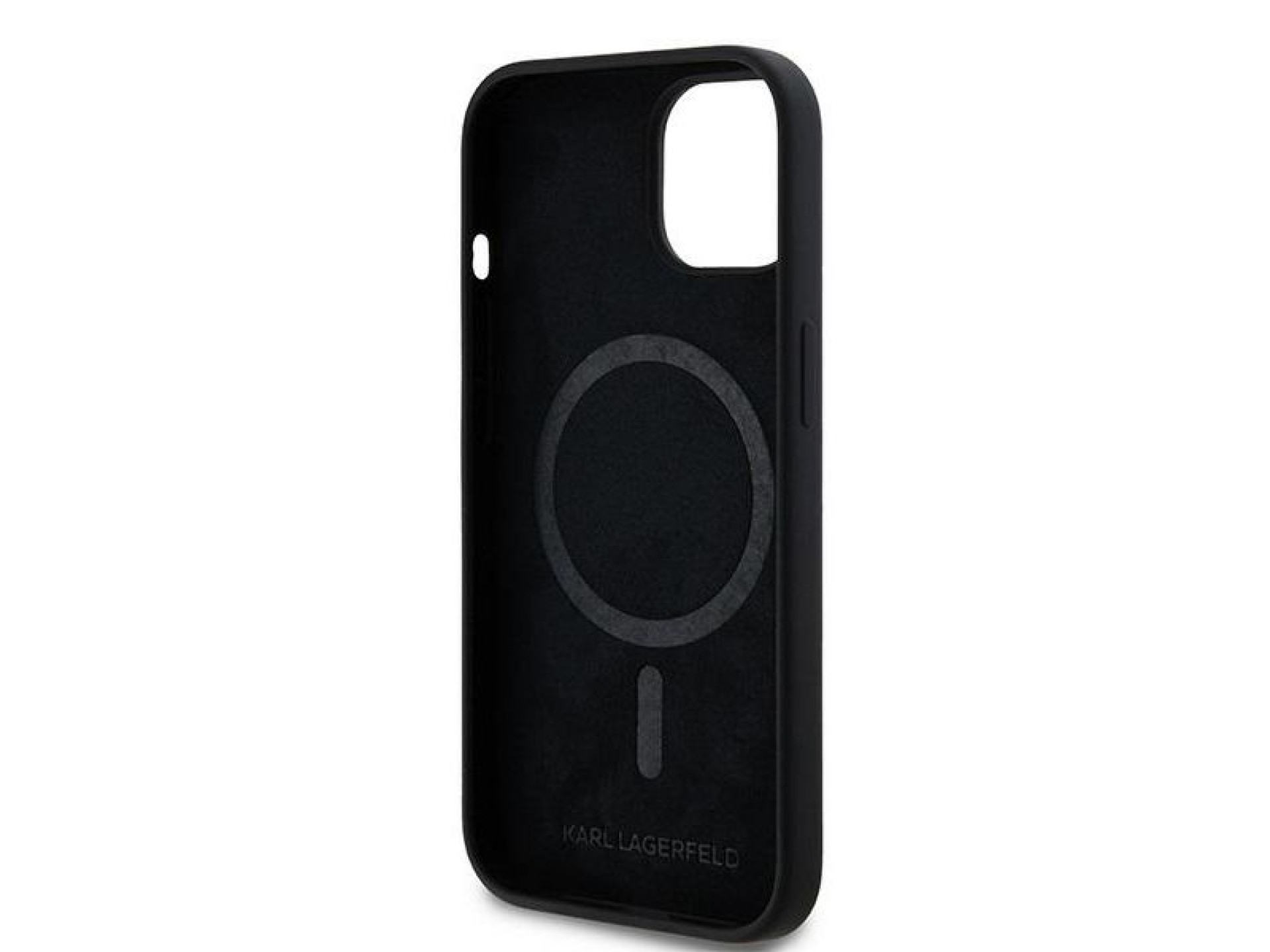 Funda de silicona Karl&Choupette MagSafe de Karl Lagerfeld para iPhone 15 Plus / 14 Plus - negra