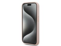 Capa Karl Lagerfeld em couro com monograma e logotipo metálico para iPhone 15 Pro Max - rosa Capa Karl Lagerfeld em couro com monograma e logotipo metálico para iPhone 15 Pro Max - rosa