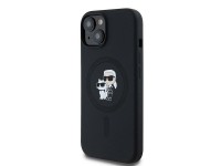 Funda de silicona Karl&Choupette MagSafe de Karl Lagerfeld para iPhone 15 Plus / 14 Plus - negra