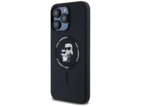 Capa MagSafe Karl Lagerfeld Silicone Karl&Choupette Ring para iPhone 15 Pro Max - preta