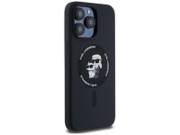Capa MagSafe Karl Lagerfeld Silicone Karl&Choupette Ring para iPhone 15 Pro Max - preta