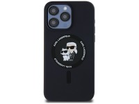 Capa MagSafe Karl Lagerfeld Silicone Karl&Choupette Ring para iPhone 15 Pro Max - preta
