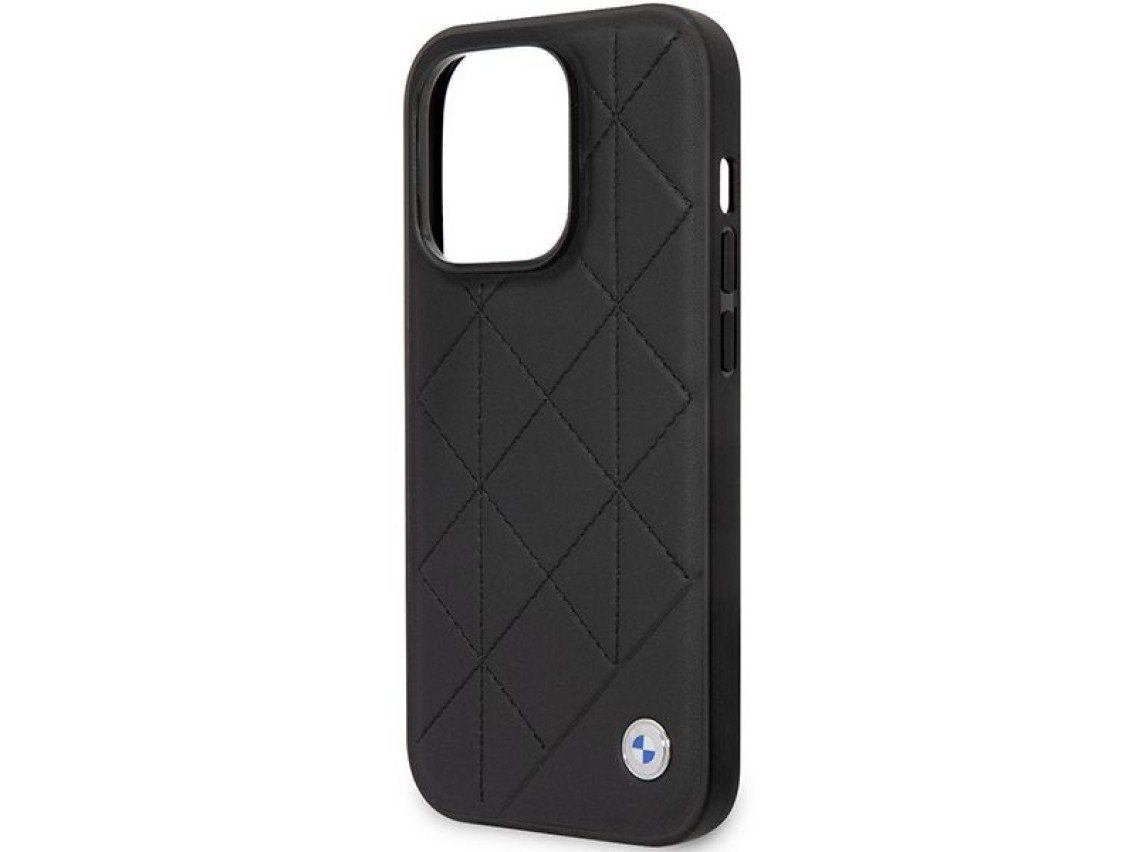 Case BMW BMHCP14L22RQDK iPhone 14 Pro 6.1" black/black Leather Quilted