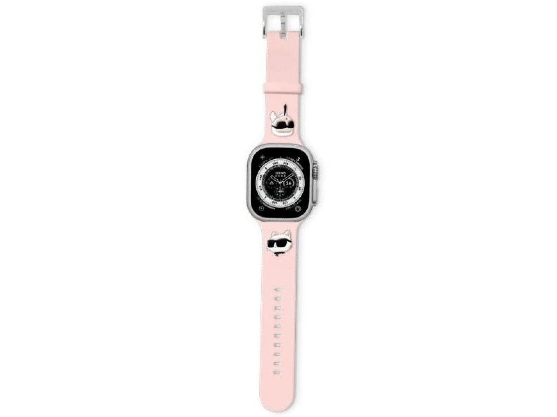 Pulseira Karl Lagerfeld 3D em borracha com as cabeças de Karl e Choupette para Apple Watch 42/44/45/