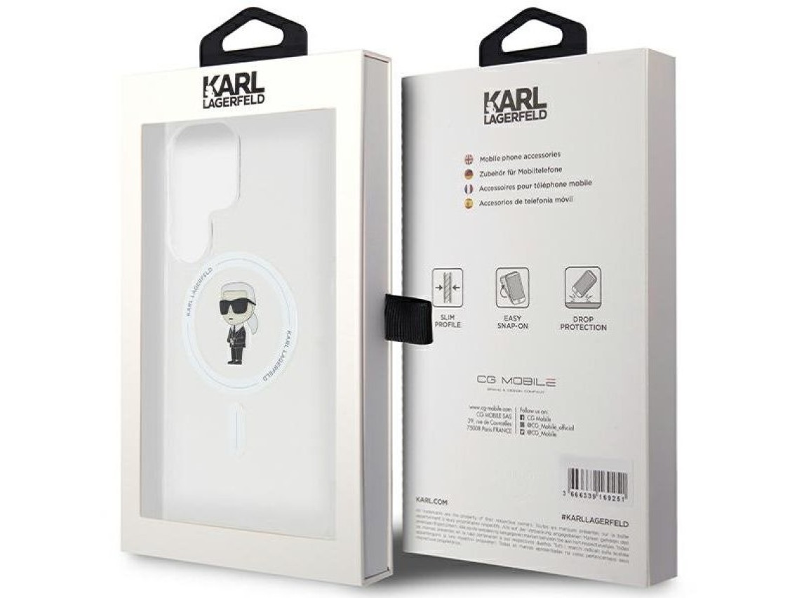 Funda Karl Lagerfeld IML Ikonik MagSafe para Samsung Galaxy S24 Ultra - transparente