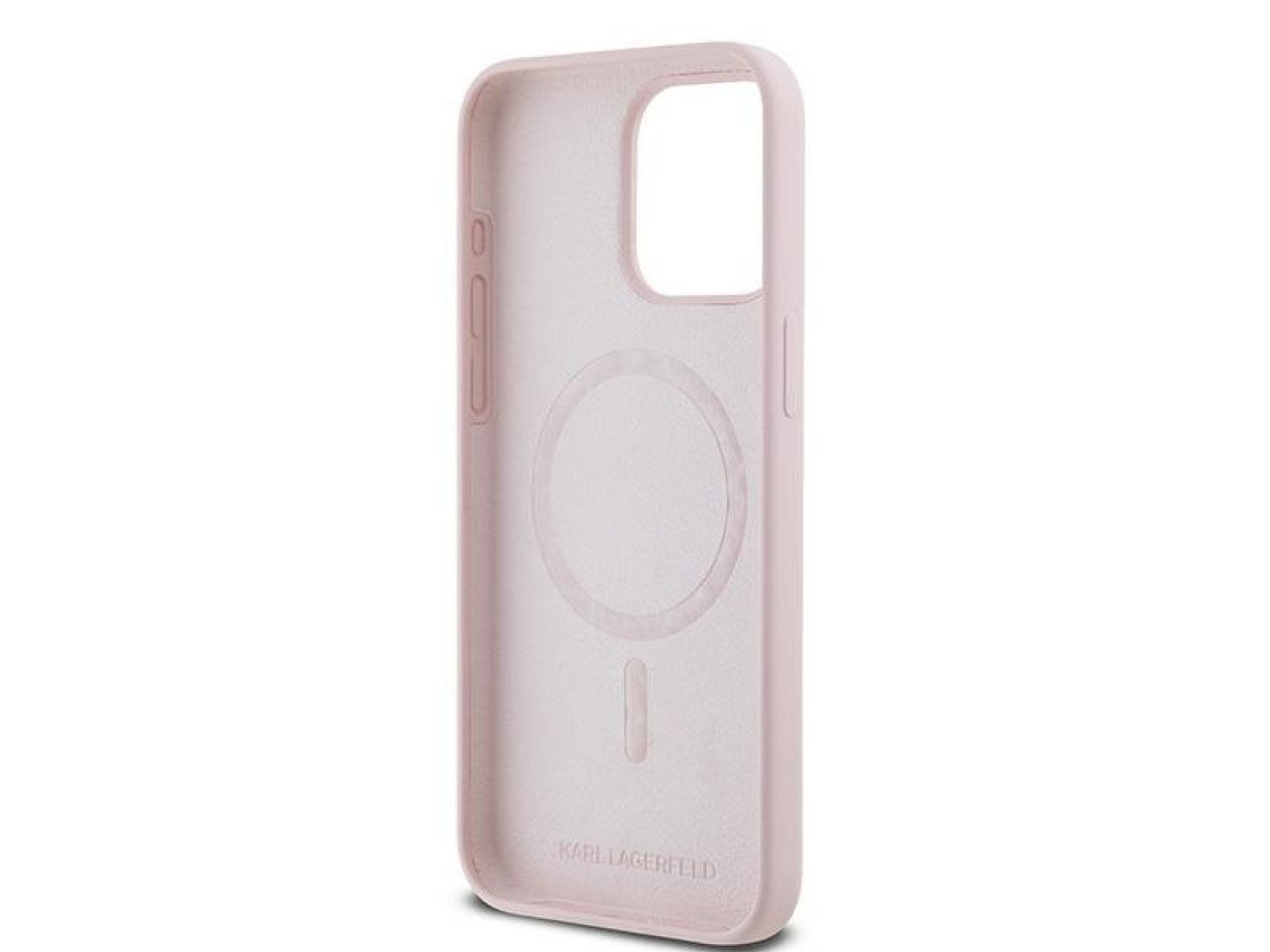 Capa MagSafe Karl Lagerfeld Silicone Karl&Choupette Ring para iPhone 15 Pro Max - Rosa