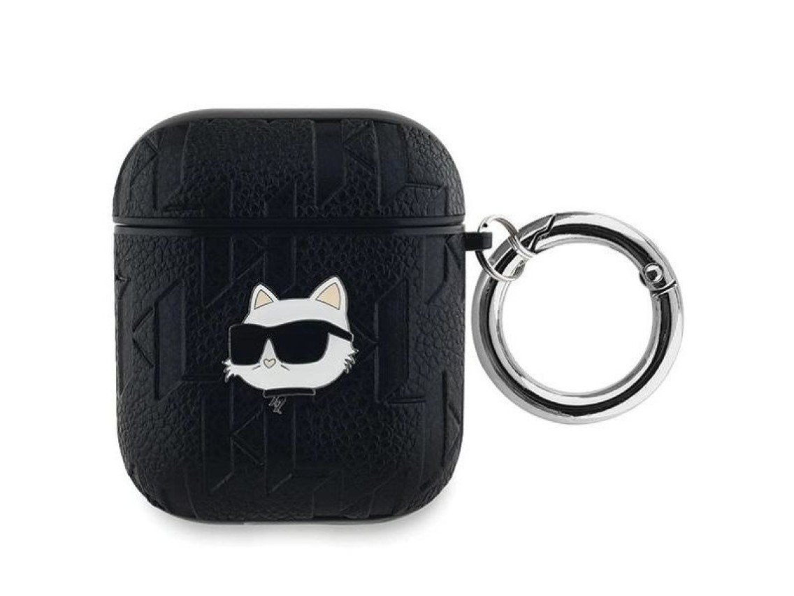 Karl Lagerfeld Monogram Choupette Head case for AirPods 1 / 2 - black