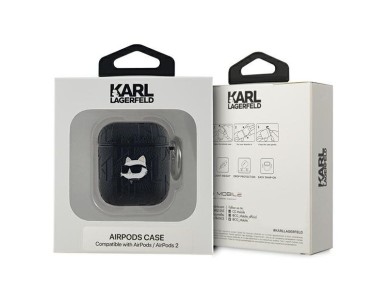 Karl Lagerfeld Monogram Choupette Head case for AirPods 1 / 2 - black Karl Lagerfeld Monogram Choupette Head case for AirPods 1 / 2 - black