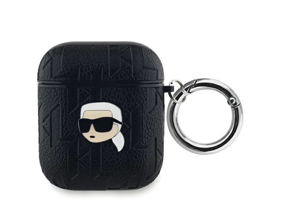 Capa Karl Lagerfeld Monogram Karl Head para AirPods 1/2 - preta