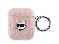 Karl Lagerfeld Monogram Choupette Head case for AirPods 1 / 2 - pink