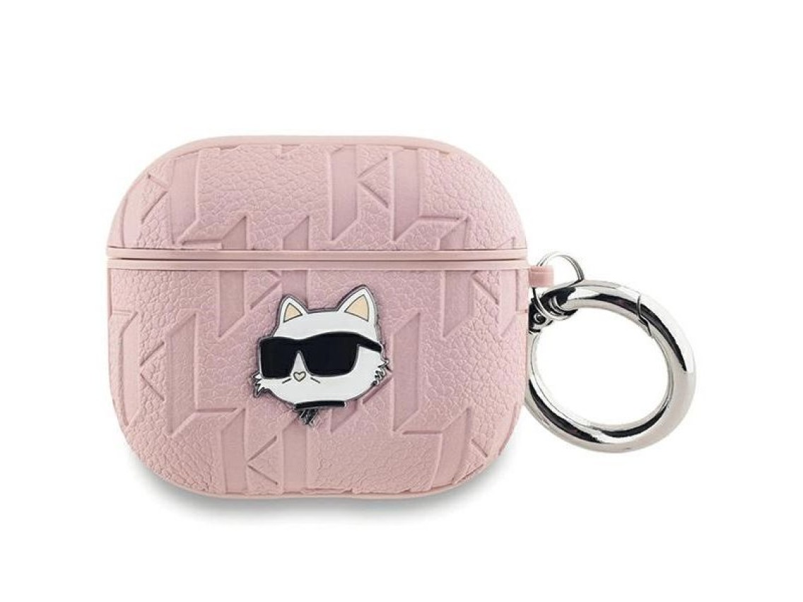 Karl Lagerfeld Monogram Choupette Head case for AirPods 3 - pink
