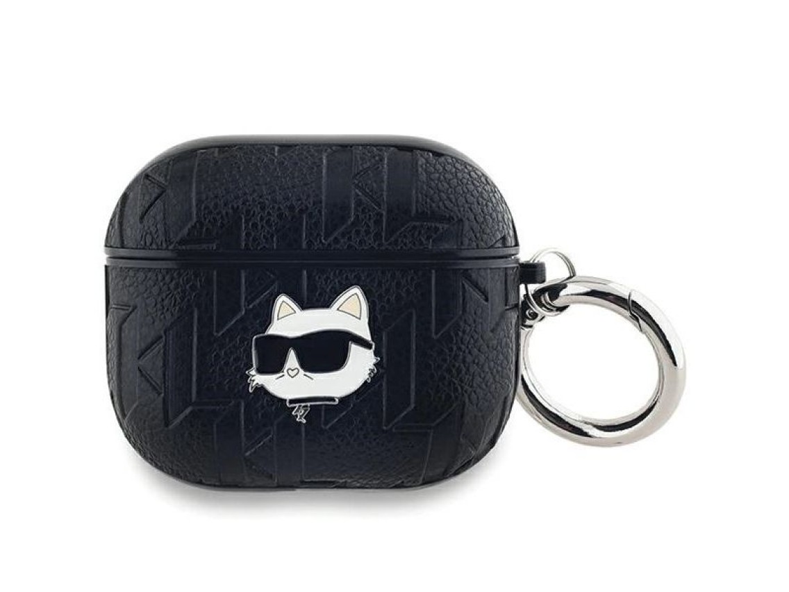Funda Karl Lagerfeld Monogram Choupette Head para AirPods 3 - negra