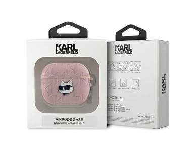 Karl Lagerfeld Monogram Choupette Head case for AirPods 3 - pink Karl Lagerfeld Monogram Choupette Head case for AirPods 3 - pink