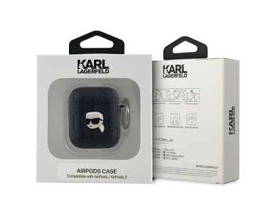 Karl Lagerfeld Monogram Karl Head case for AirPods 1 / 2 - black Karl Lagerfeld Monogram Karl Head case for AirPods 1 / 2 - black