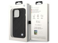 Case BMW BMHCP14L22RQDK iPhone 14 Pro 6.1" black/black Leather Quilted Case BMW BMHCP14L22RQDK iPhone 14 Pro 6.1" black/black Leather Quilted