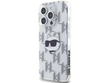 Karl Lagerfeld IML Choupette Head & Monogram case for iPhone 15 Pro - transparent Karl Lagerfeld IML Choupette Head & Monogram case for iPhone 15 Pro - transparent