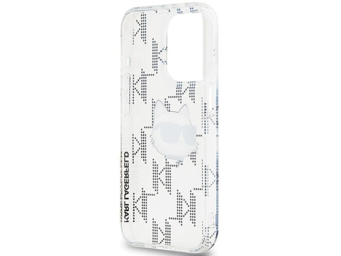 Karl Lagerfeld IML Choupette Head & Monogram case for iPhone 15 Pro - transparent