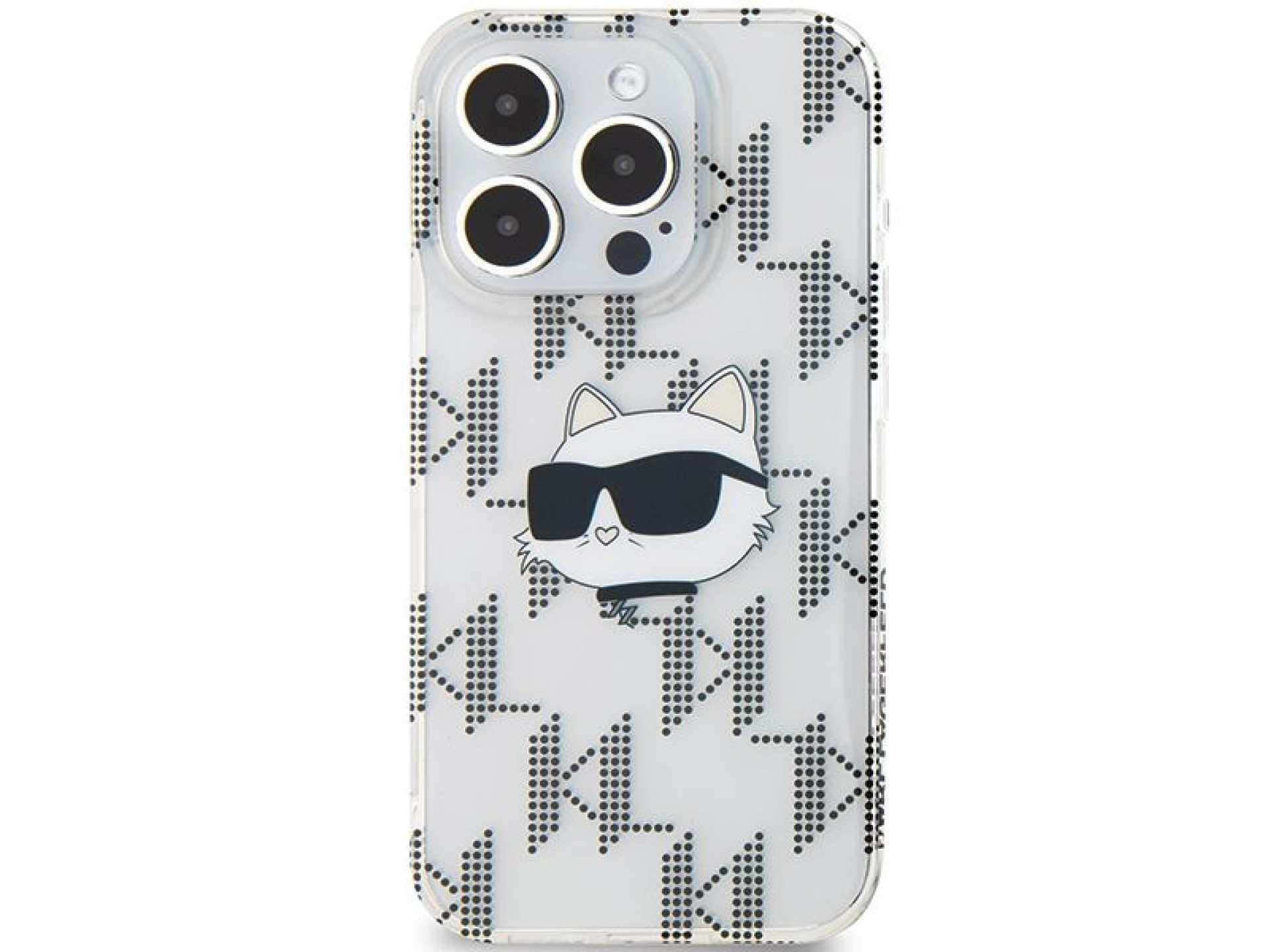 Capa Karl Lagerfeld IML Choupette Head & Monogram para iPhone 15 Pro Max - transparente