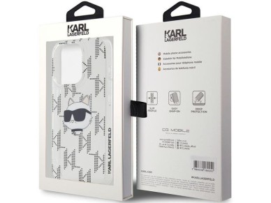 Karl Lagerfeld IML Choupette Head & Monogram case for iPhone 15 Pro - transparent Karl Lagerfeld IML Choupette Head & Monogram case for iPhone 15 Pro - transparent
