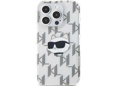 Karl Lagerfeld IML Choupette Head & Monogram case for iPhone 15 Pro Max - transparent Karl Lagerfeld IML Choupette Head & Monogram case for iPhone 15 Pro Max - transparent