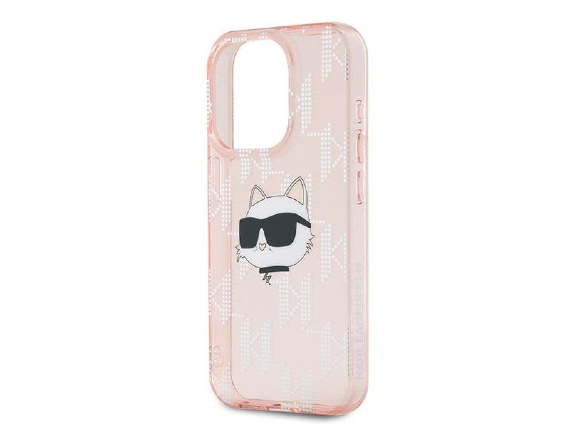 Funda Karl Lagerfeld IML Choupette Head & Monogram para iPhone 15 Pro Max - rosa