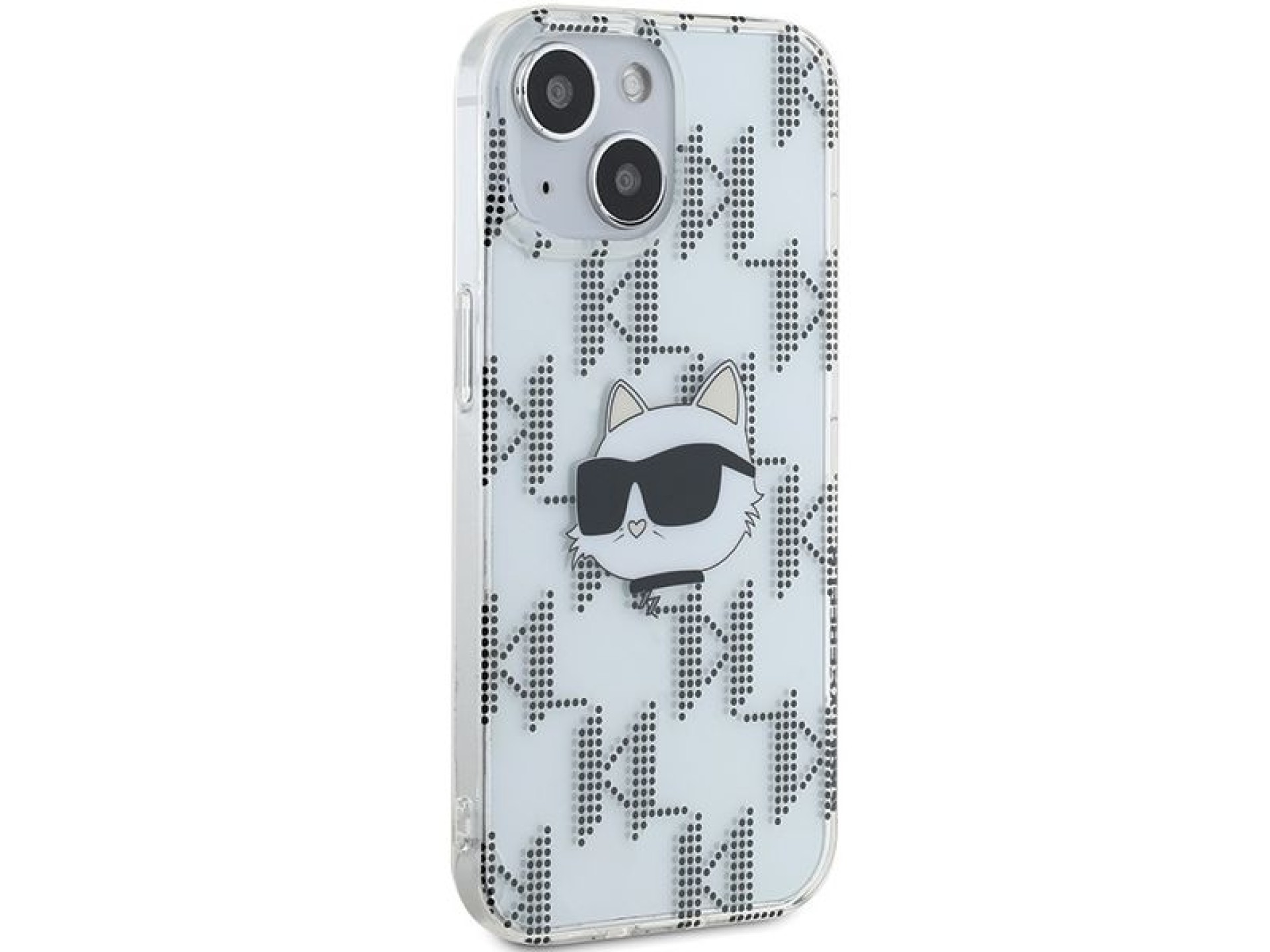 Capa transparente Karl Lagerfeld IML Choupette Head & Monogram para iPhone 15/14/13