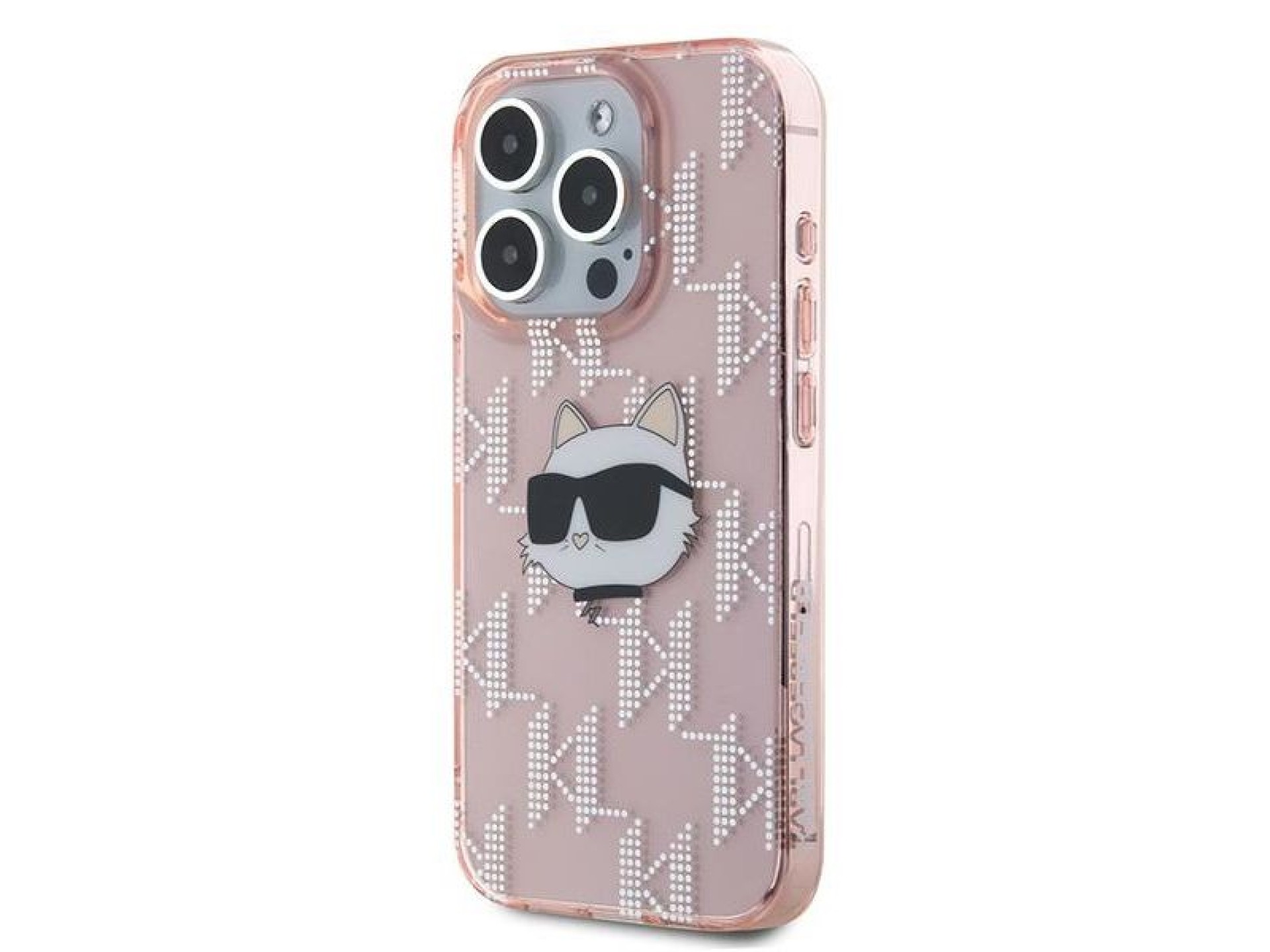 Funda Karl Lagerfeld IML Choupette Head & Monogram para iPhone 15 Pro Max - rosa