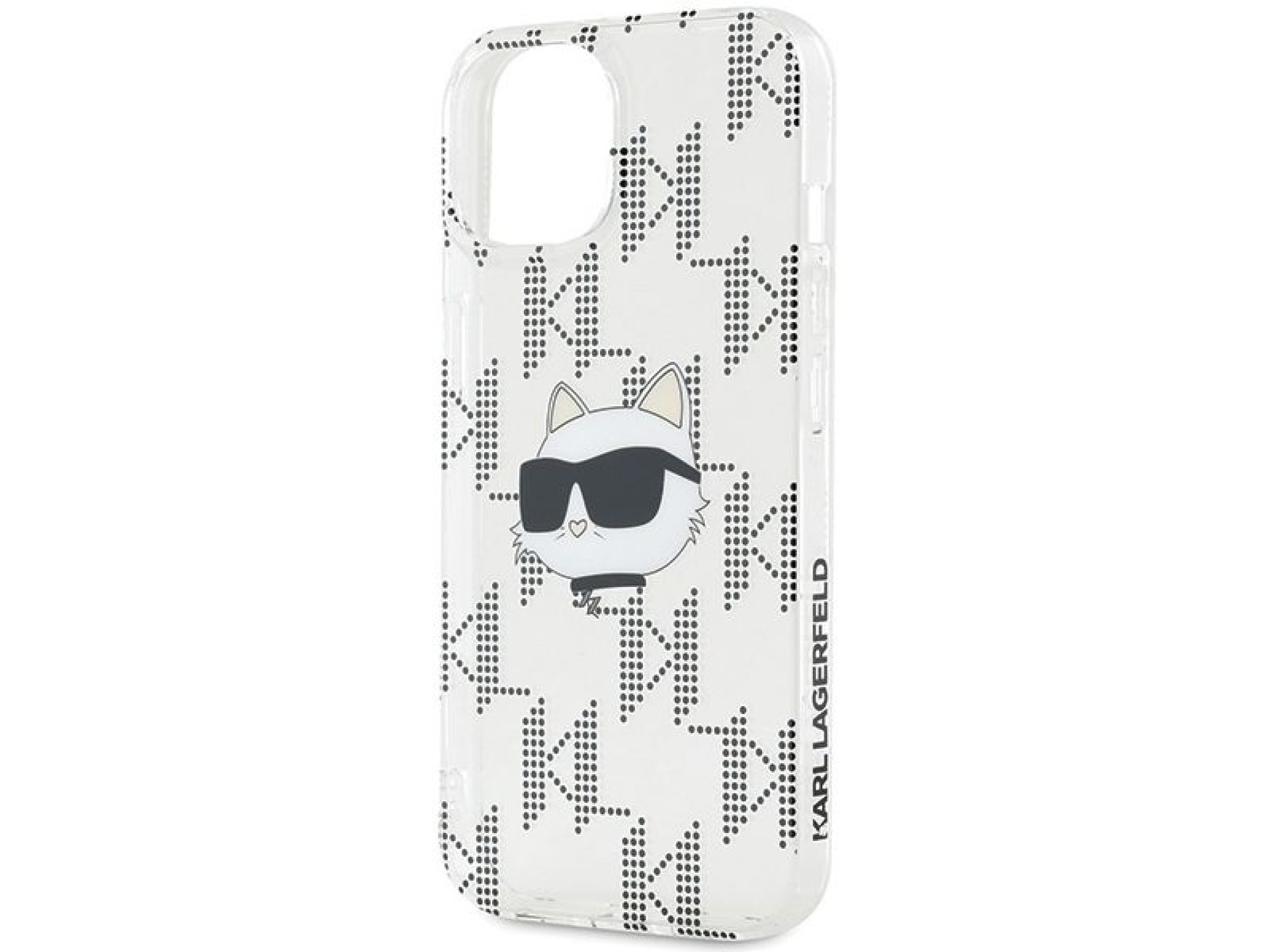 Capa transparente Karl Lagerfeld IML Choupette Head & Monogram para iPhone 15/14/13