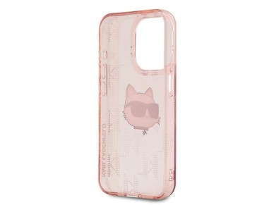 Karl Lagerfeld IML Choupette Head & Monogram case for iPhone 15 Pro Max - pink Karl Lagerfeld IML Choupette Head & Monogram case for iPhone 15 Pro Max - pink