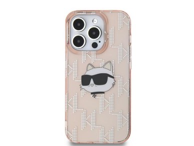 Karl Lagerfeld IML Choupette Head & Monogram case for iPhone 14 Pro - pink Karl Lagerfeld IML Choupette Head & Monogram case for iPhone 14 Pro - pink
