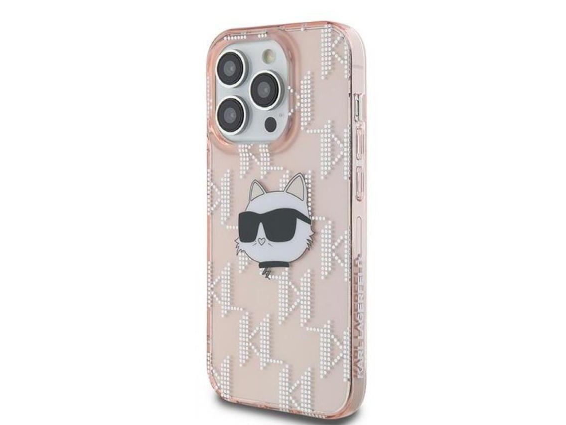 Karl Lagerfeld IML Choupette Head & Monogram case for iPhone 14 Pro - pink