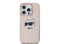 Karl Lagerfeld IML Choupette Head & Monogram case for iPhone 14 Pro Max - pink Karl Lagerfeld IML Choupette Head & Monogram case for iPhone 14 Pro Max - pink