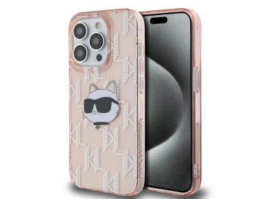 Karl Lagerfeld IML Choupette Head & Monogram case for iPhone 14 Pro Max - pink Karl Lagerfeld IML Choupette Head & Monogram case for iPhone 14 Pro Max - pink