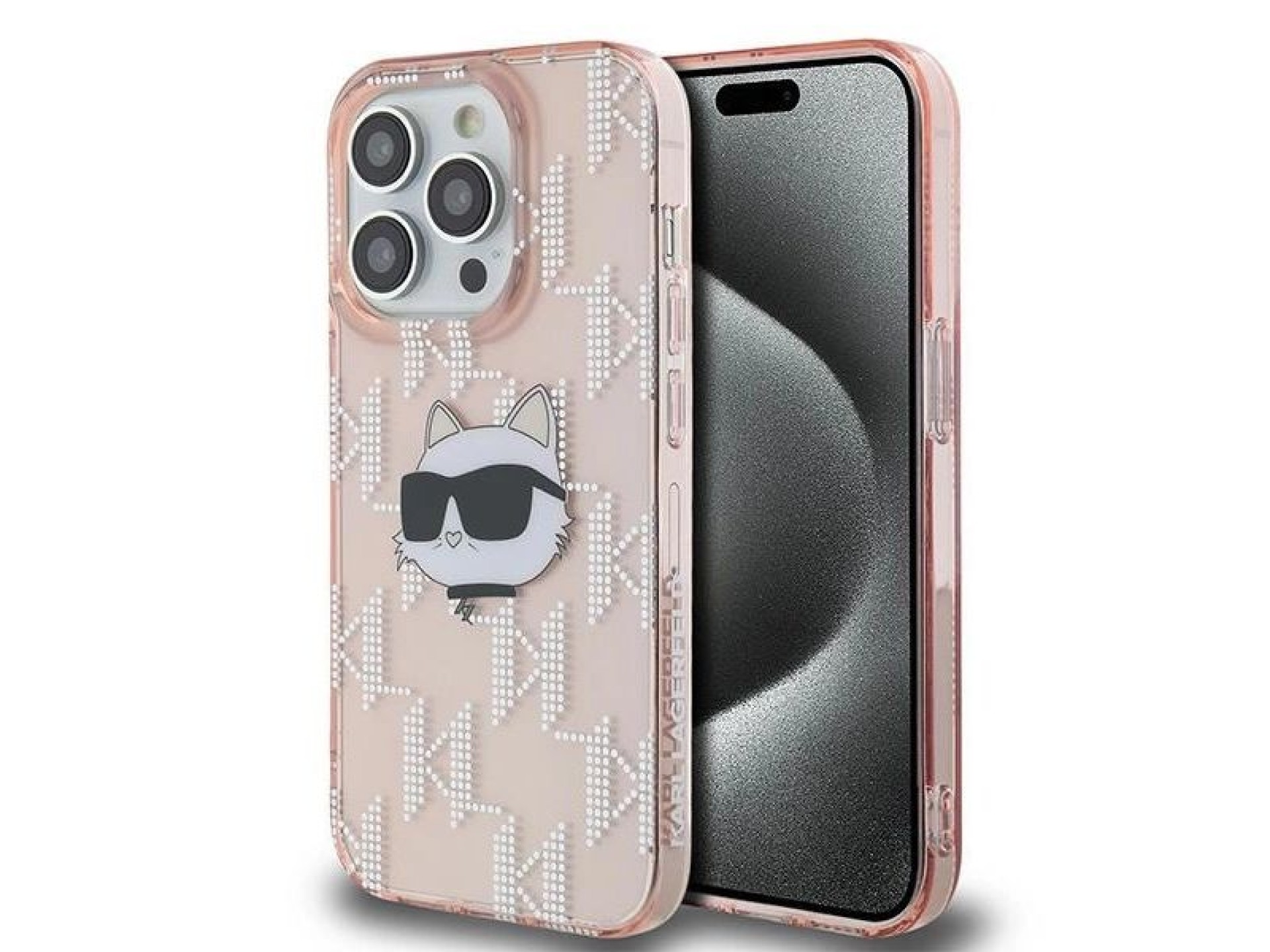 Karl Lagerfeld IML Choupette Head & Monogram case for iPhone 14 Pro - pink