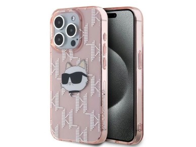 Karl Lagerfeld IML Choupette Head & Monogram case for iPhone 15 Pro Max - pink Karl Lagerfeld IML Choupette Head & Monogram case for iPhone 15 Pro Max - pink