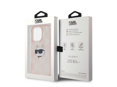 Karl Lagerfeld IML Choupette Head & Monogram case for iPhone 14 Pro - pink Karl Lagerfeld IML Choupette Head & Monogram case for iPhone 14 Pro - pink