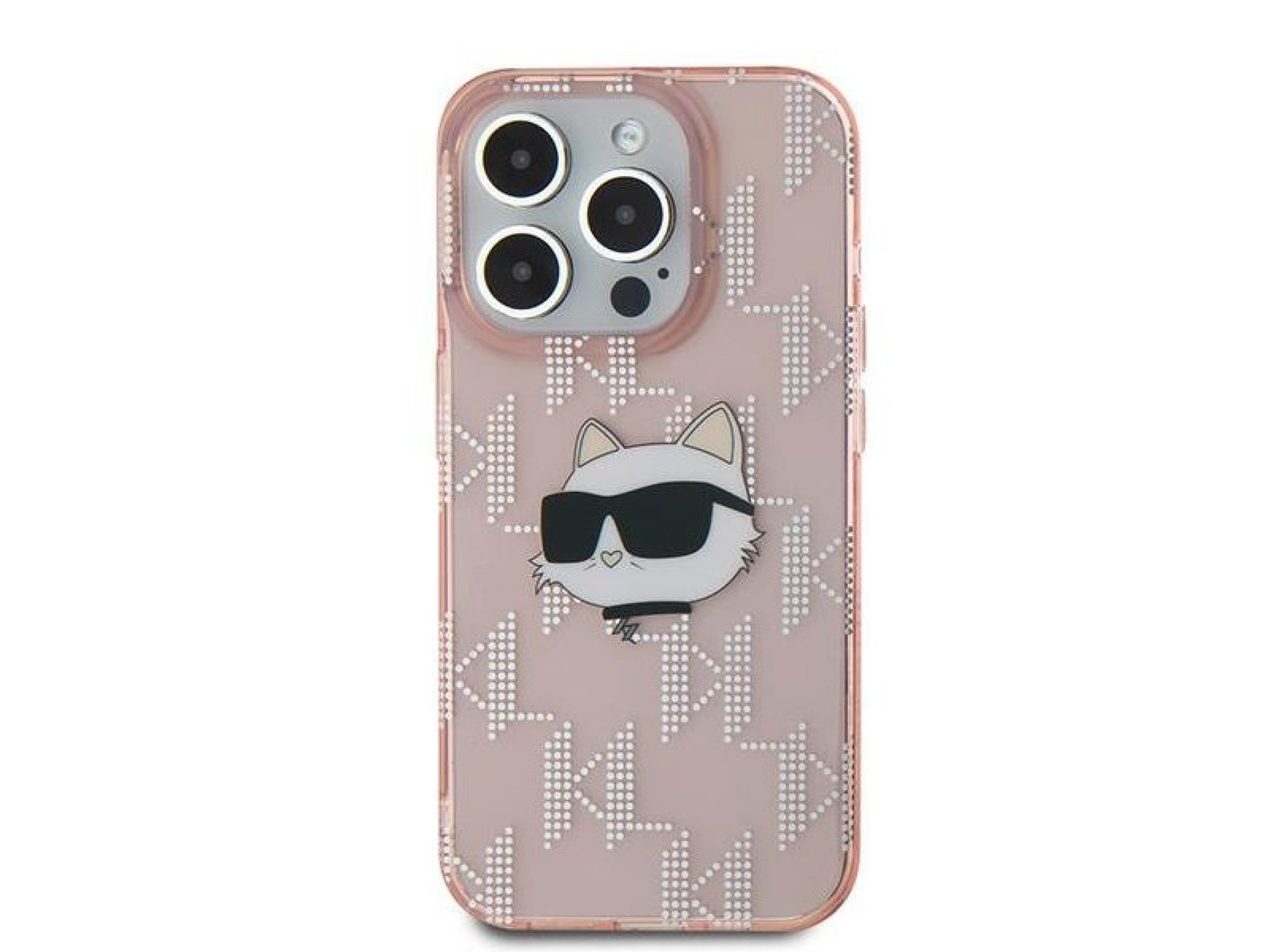 Funda Karl Lagerfeld IML Choupette Head & Monogram para iPhone 15 Pro Max - rosa