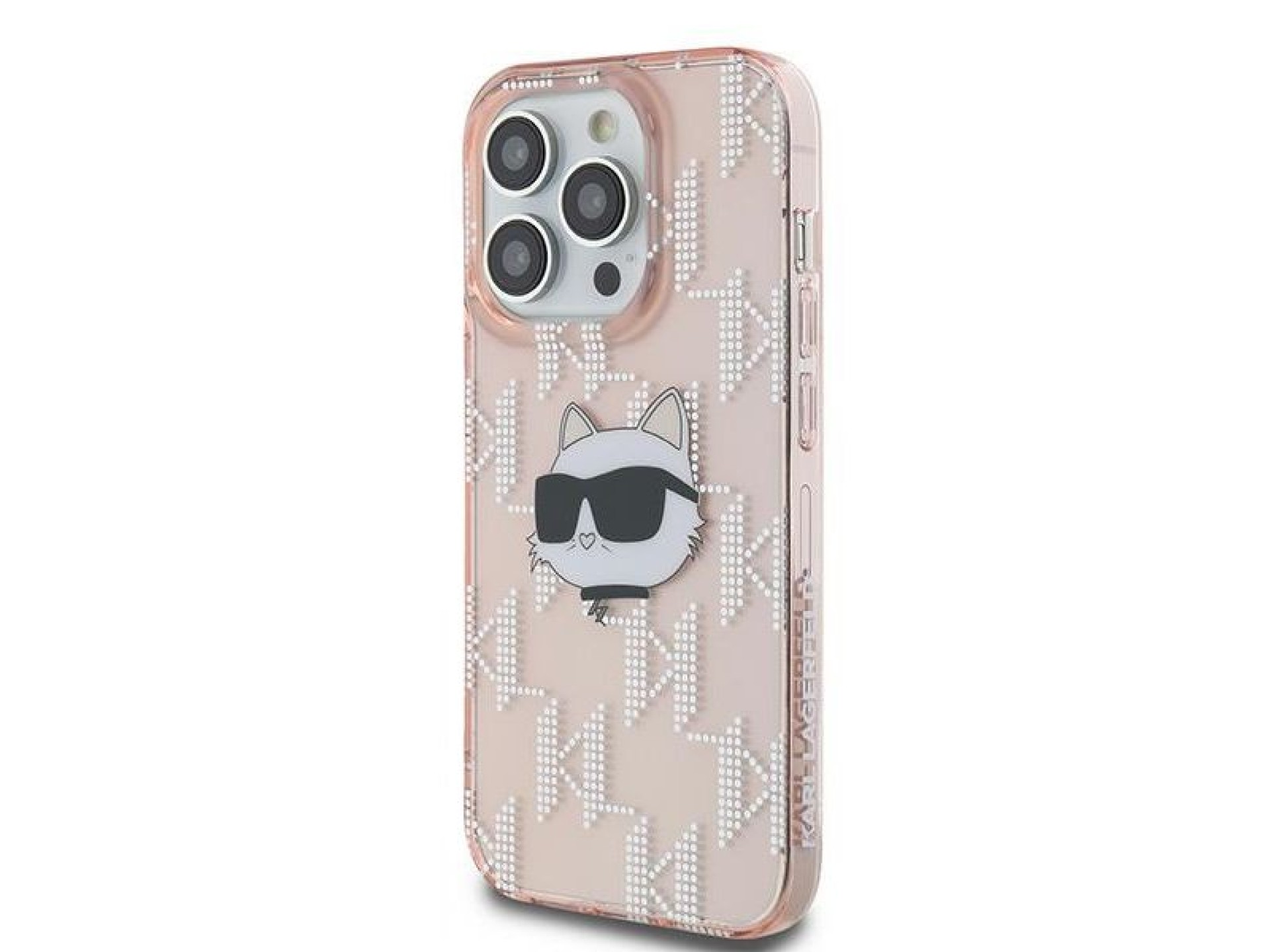 Capa Karl Lagerfeld IML Choupette Head & Monogram para iPhone 13 Pro Max - rosa