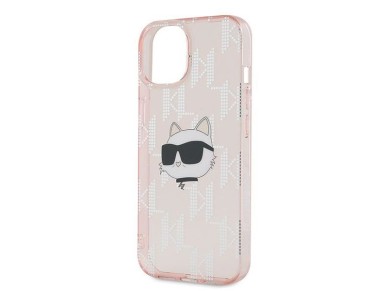 Karl Lagerfeld IML Choupette Head & Monogram case for iPhone 14 / 15 / 13 - pink Karl Lagerfeld IML Choupette Head & Monogram case for iPhone 14 / 15 / 13 - pink