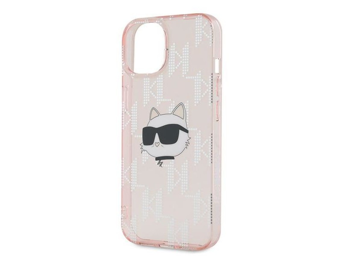 Karl Lagerfeld IML Choupette Head & Monogram case for iPhone 13 - pink