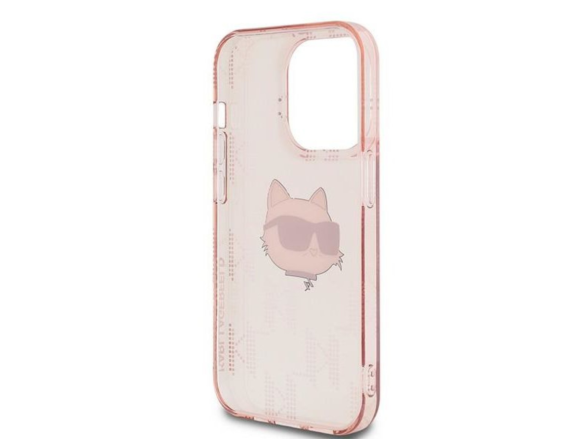 Capa Karl Lagerfeld IML Choupette Head & Monogram para iPhone 13 Pro / 13 - rosa