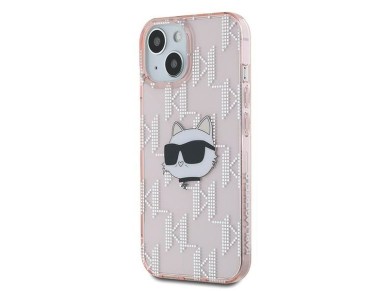 Karl Lagerfeld IML Choupette Head & Monogram case for iPhone 14 / 15 / 13 - pink Karl Lagerfeld IML Choupette Head & Monogram case for iPhone 14 / 15 / 13 - pink