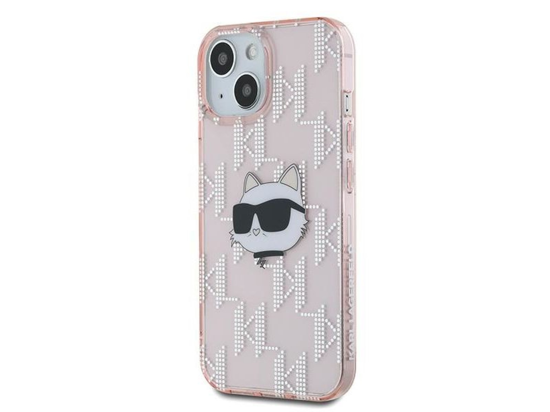 Funda Karl Lagerfeld IML Choupette Head & Monogram para iPhone 14 / 15 / 13 - rosa