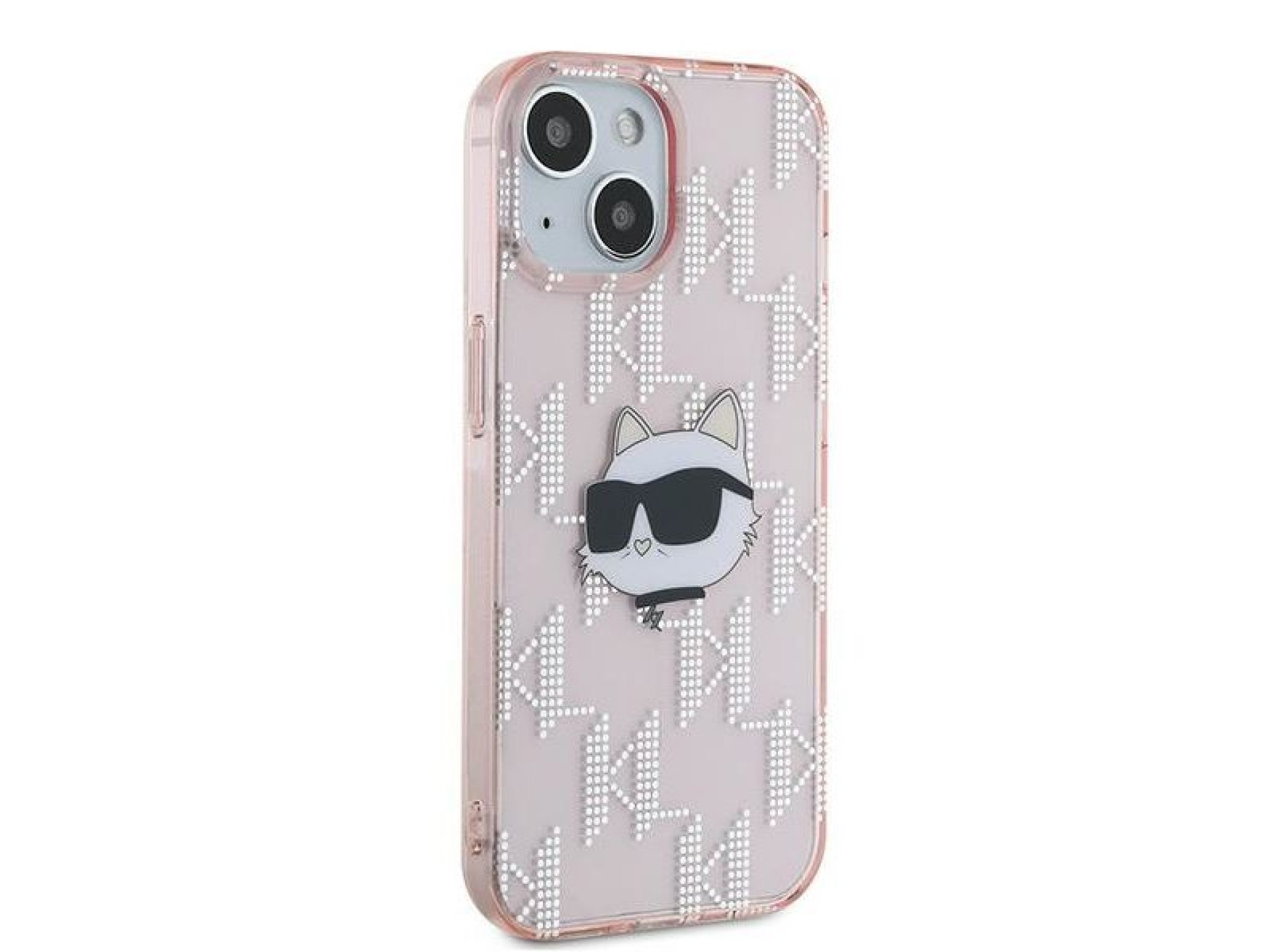Funda Karl Lagerfeld IML Choupette Head & Monogram para iPhone 14 / 15 / 13 - rosa