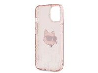 Karl Lagerfeld IML Choupette Head & Monogram case for iPhone 13 - pink
