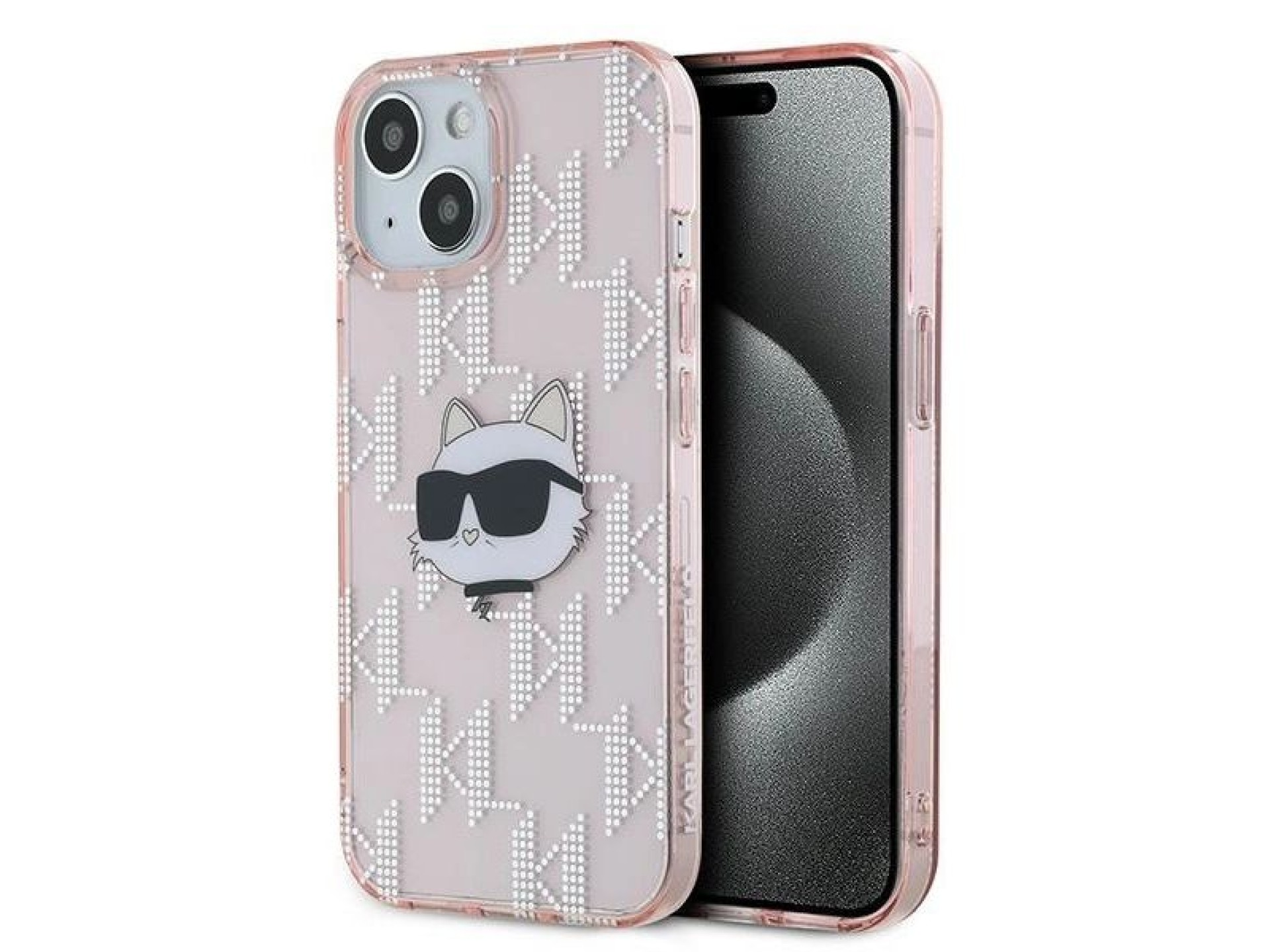 Karl Lagerfeld IML Choupette Head & Monogram case for iPhone 13 - pink